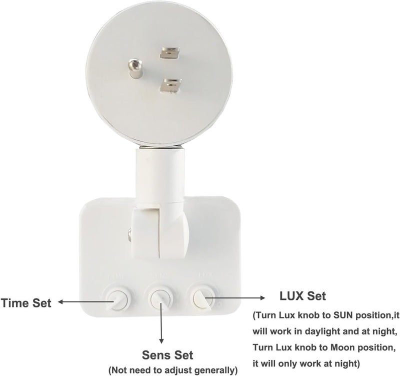 Taigeguang Motion Sensor Switch Indoor Plug in Motion Sensor Light Sockets Adjustable Motion Activated Detector Plug Outlet for Basement,Garage,Pantry (2 Pack) - Image 4